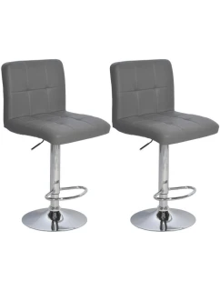 BAROVÁ STOLIČKA HOCKER SIVÁ SADA 2 KS