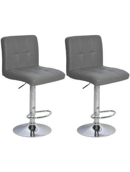 BAROVÁ STOLIČKA HOCKER SIVÁ SADA 2 KS