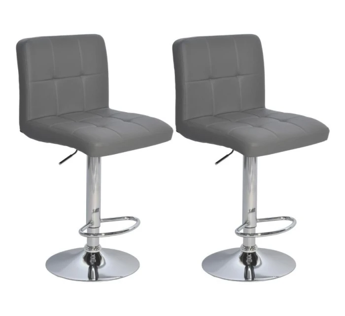 BAROVÁ STOLIČKA HOCKER SIVÁ SADA 2 KS