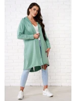 Plášť s potiskem v tmavě mátové barvě