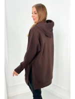 Zateplená mikina s bočnými otvormi hnedá Zateplená mikina s bočnými otvormi hnedá
