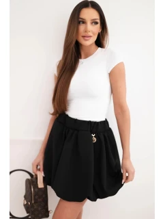 Dámska viskózna balónová sukňa s elastickým pásom čierna