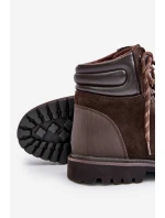 Semišové Zateplené Boty Trapery Pánské Big Star model 21669658 Hnědé - Big Star Shoes