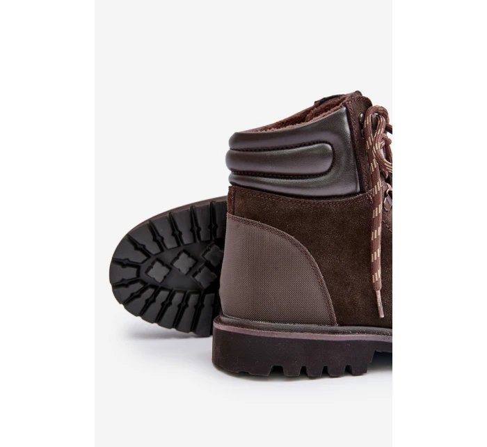 Semišové Zateplené Boty Trapery Pánské Big Star model 21669658 Hnědé - Big Star Shoes