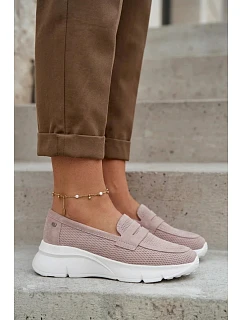 Dámské mokasíny z přírodního semiše na platformě Vinceza Béžové