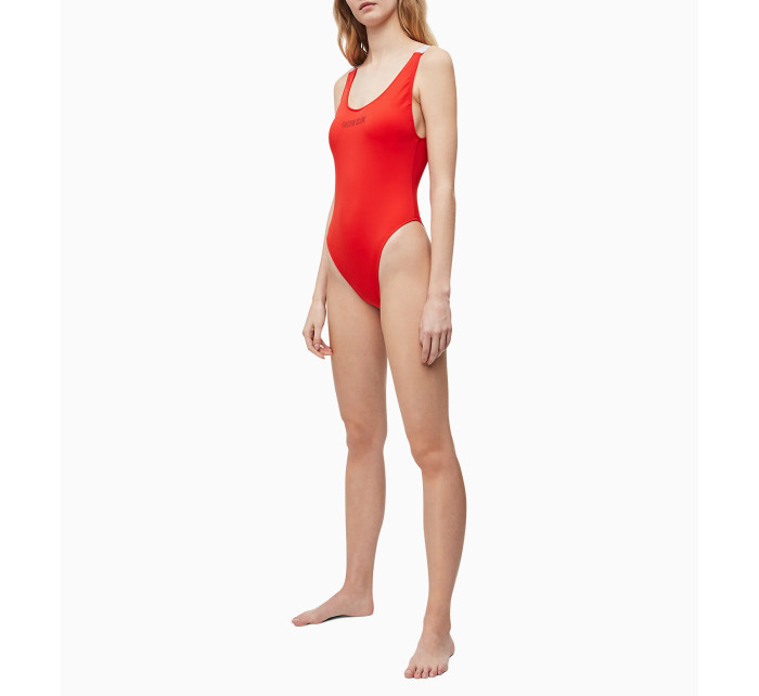 Jednodielne plavky KW0KW00825-XA7 červená - Calvin Klein