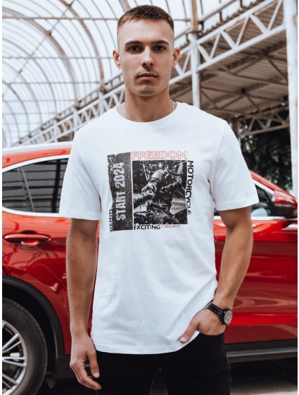 Pánské bílé tričko s potiskem Dstreet model 21974966 - FashionStreet Pánské bílé tričko s potiskem Dstreet model 21974966 - FashionStreet