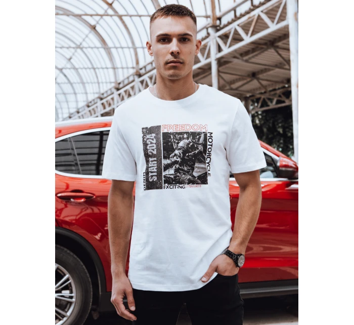 Pánské bílé tričko s potiskem Dstreet model 21974966 - FashionStreet Pánské bílé tričko s potiskem Dstreet model 21974966 - FashionStreet