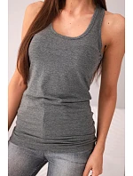 Dámske bavlnené tielko s okrúhlym výstrihom Graphite