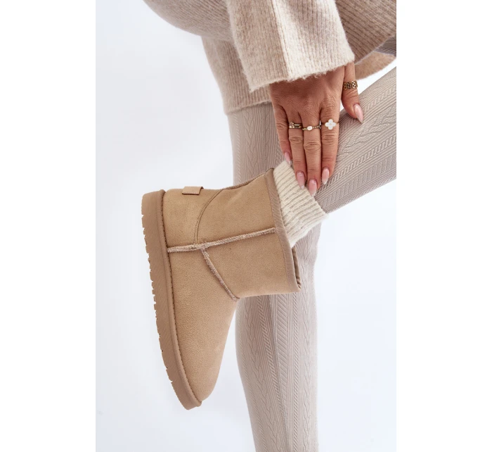 Śniegowce Damskie Cross Jeans MM2R4023C Beżowe Śniegowce Damskie Cross Jeans MM2R4023C Beżowe