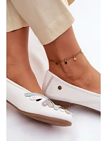 Kožené baleríny model 22125782 Bílé - Maciejka