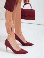Dámské vínové semišové boty Dstreet model 21992193 - FashionStreet