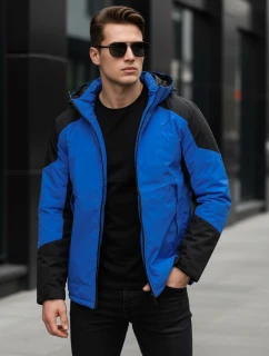 Pánska zimná bunda s kapucňou modrá Dstreet TX5122