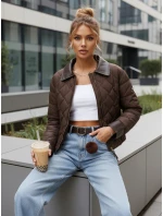 Kurtka przejściowa damska pikowana brązowa model 22025093 - FashionStreet