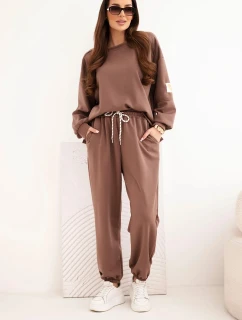 Dámsky maslový set s voľnou mikinou a nohavicami s čokoládou LOVE