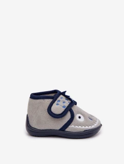 Dětské pantofle na suchý zip šedé model 21794048 - Boto
