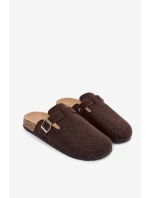 Pánské pantofle s přezkou čokoládové model 21794104 - Boto Pánské pantofle s přezkou čokoládové model 21794104 - Boto