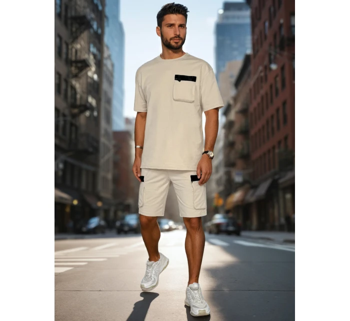 Pánska khaki tepláková súprava Dstreet AX0809