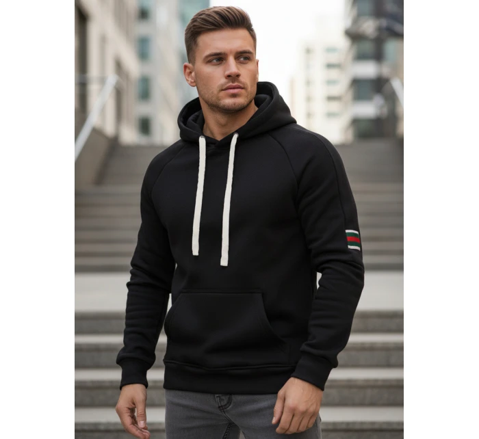 Pánská mikina s kapucí černá model 21994673 - Dstreet Pánská mikina s kapucí černá model 21994673 - Dstreet