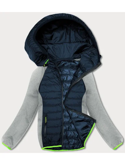 Tmavo modro-šedá ľahká dámska športová bunda (8M913-215)