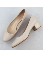 Béžové lodičky na klínku Sergio model 22013058 - LEONE