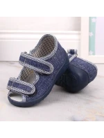 Chlapčenské domáce papuče sandále tmavomodré Nazo