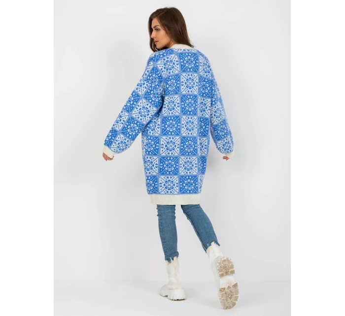 Dámský svetr LC SW model 17657807 bílý a modrý - FPrice