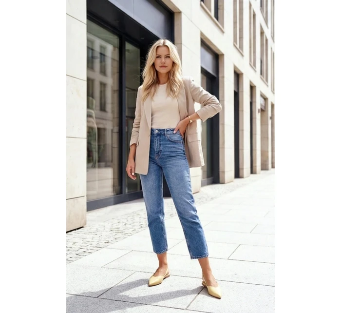 Dámske lakované baleríny s prackou Rinalle - žlté