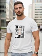 Tshirt męski z nadrukiem biały model 22182648 - FashionStreet
