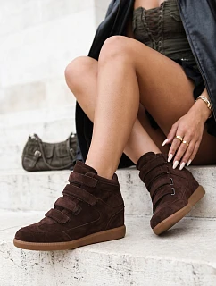 Sneakersy damskie zamszowe na  brązowe model 22346287 - FashionStreet