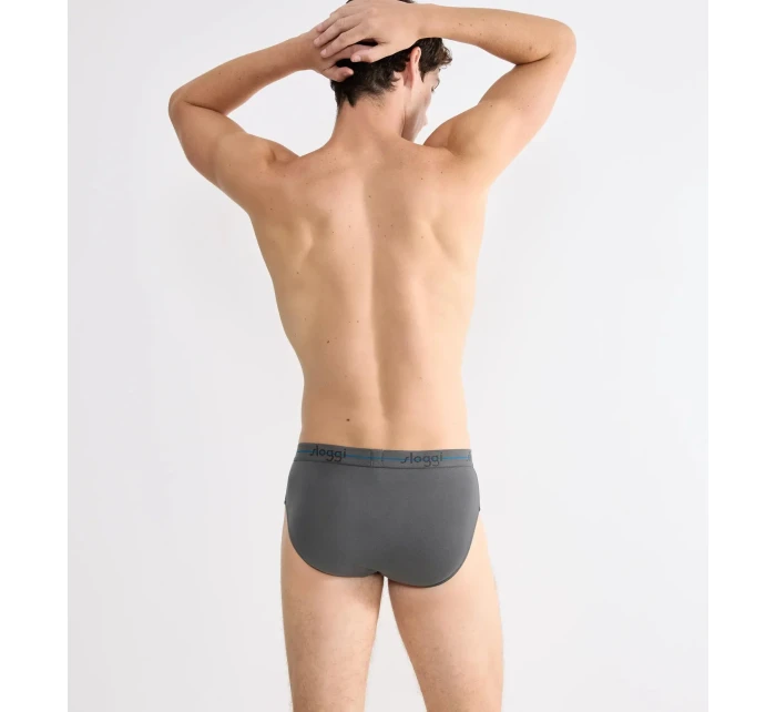 Pánske nohavičky Start Midi C2P box - HNEDÁ - SVETLÁ KOMBINÁCIA - čierna a sivá M003 - SLOGGI