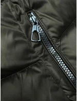 Dámska obojstranná zimná bunda s kapucňou khaki-béžová (B8202-11046)