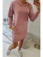 Šaty s kapucí tmavě růžové Šaty s kapucí tmavě růžové