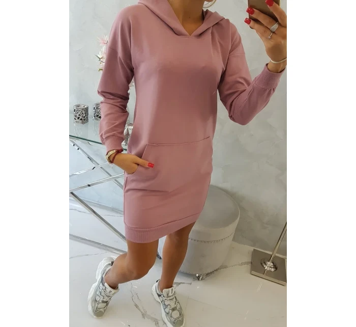Šaty s kapucí tmavě růžové Šaty s kapucí tmavě růžové