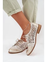 Kožené síťované dámské polobotky model 22027688 zlaté - Zazoo