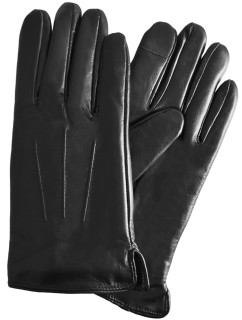 Pánske kožené antibakteriálne rukavice P8216-0 čierne - Semi Line