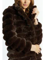 Dámský kabát prošívaný model 19139551 Tmavě hnědý - Monnari