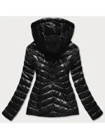 Krátká černá prošívaná dámská bunda s kapucí model 16146895 - CANADA Mountain