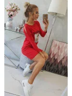 Šaty s potlačou Dream červené