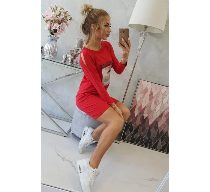 Šaty s potlačou Dream červené