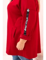 Dámská mikina s ozdobnými rukávy černá model 21259050 - K-Fashion