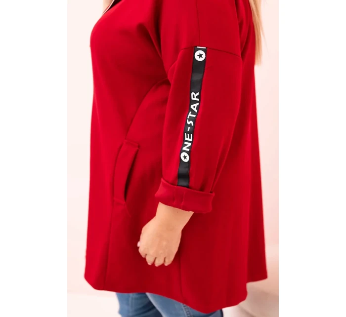 Dámská mikina s ozdobnými rukávy černá model 21259050 - K-Fashion