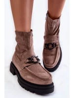 Dámské semišové kozačky Béžove model 21602471 - Boto Dámské semišové kozačky Béžove model 21602471 - Boto