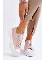 Materiałowe Trampki Na Platformie Big Star LL274151 Nude Materiałowe Trampki Na Platformie Big Star LL274151 Nude