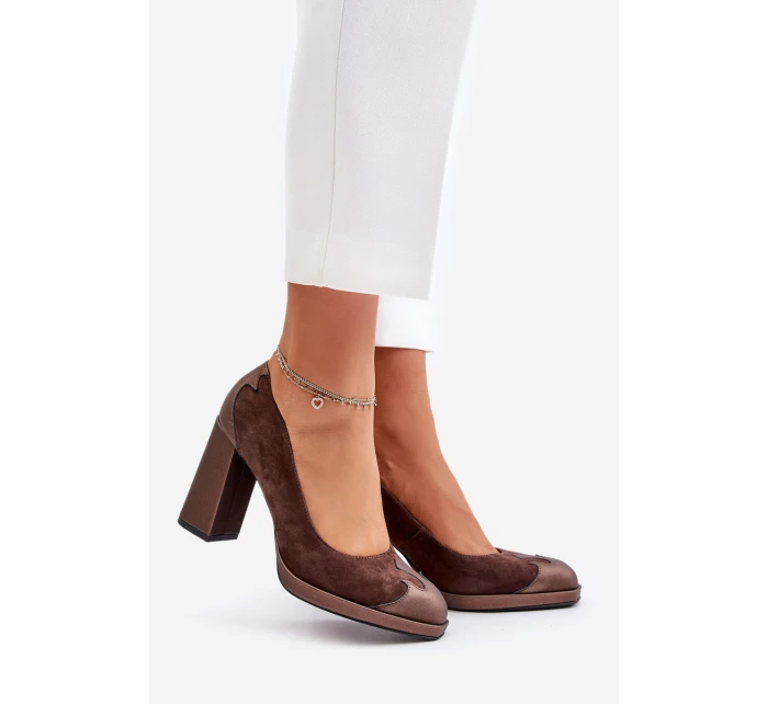 Semišové Na Podpatku Hnědé model 21673387 - Laura Messi