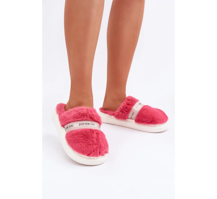 Futrzane Kapcie Z Ozdobnym Paskiem Różowe Savalithea Futrzane Kapcie Z Ozdobnym Paskiem Różowe Savalithea