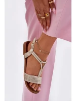 Dámské Plné Sandály S Pásky model 21698276 Zlaté - S.Barski