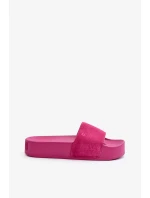 Dámske semišové šľapky na platforme Big Star Fuchsia