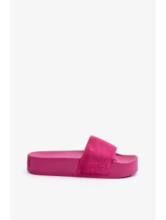 Dámske semišové šľapky na platforme Big Star Fuchsia