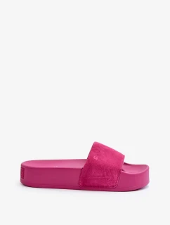 Dámske semišové šľapky na platforme Big Star Fuchsia